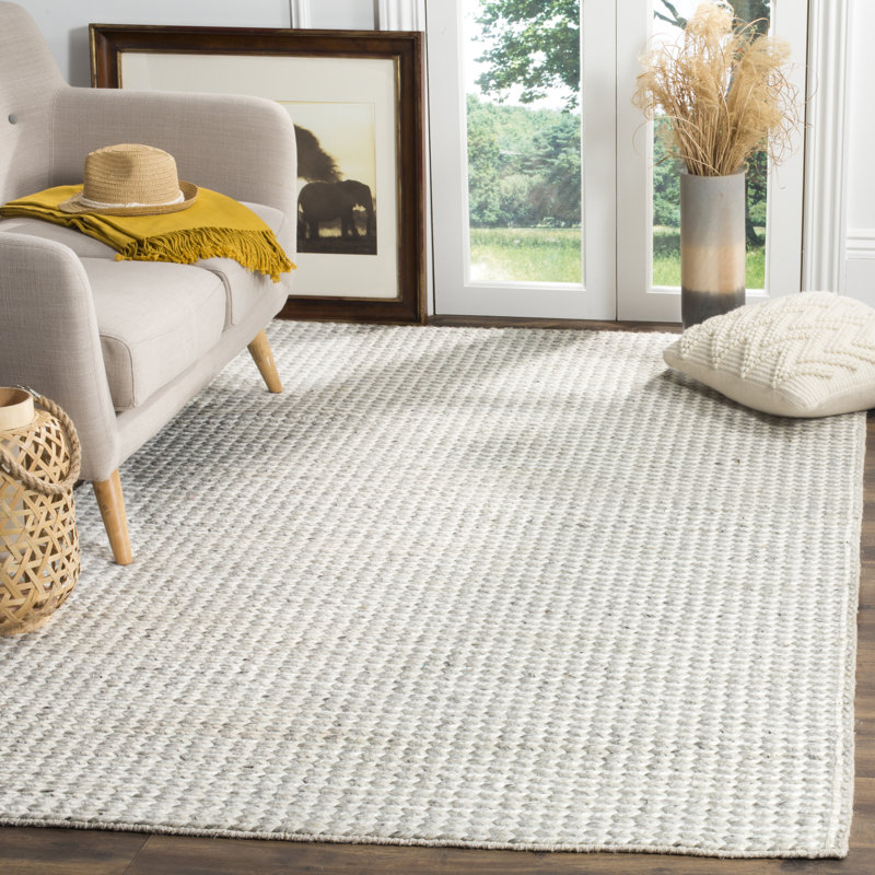 Gracie Oaks Newry Handmade Flatweave Ivory/Silver Rug & Reviews Wayfair